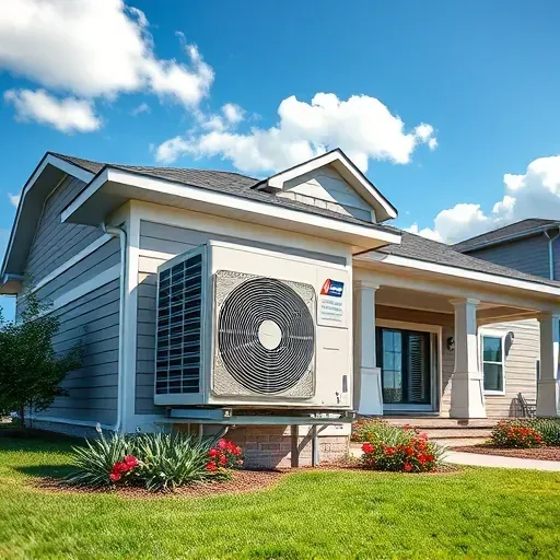 Modern HVAC installation in Burleson TX features sleek air conditioning unit integrated into stylish home with vibrant landscaping.