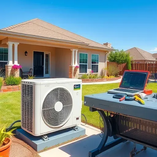 Exterior view of a well-maintained commercial air conditioning unit on a tidy building in Burleson, TX.