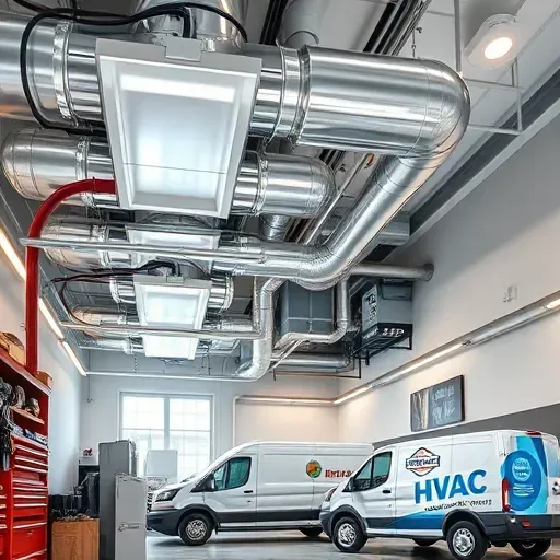 Completed HVAC system in Hickory Creek TX with sleek design, shiny ducts, and organized tools in a clean workspace