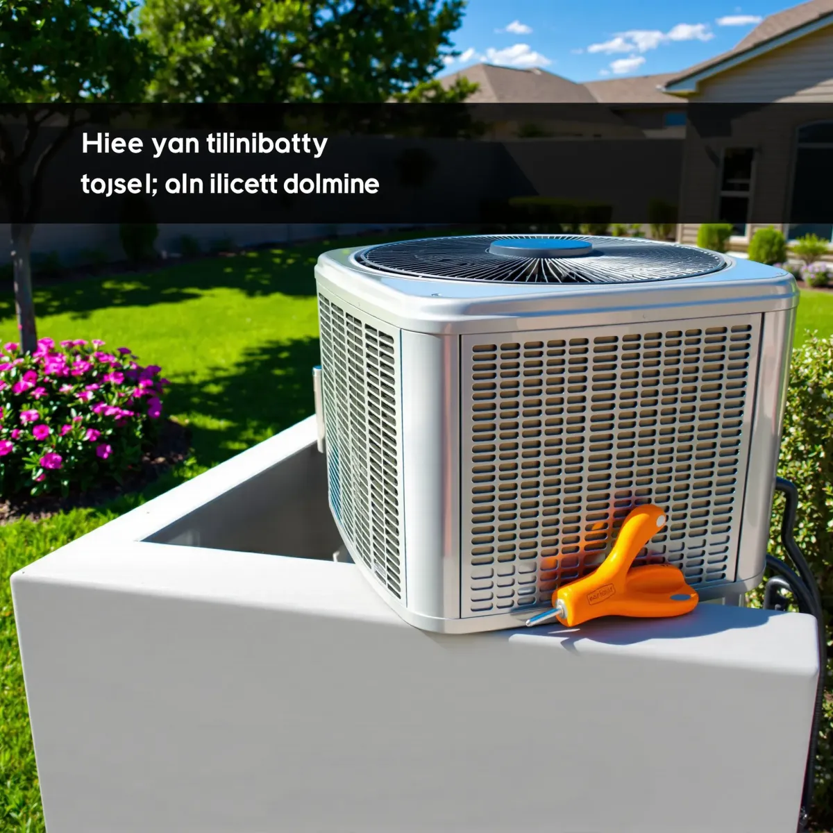 Outdoor technician repairs residential AC unit in Willow Park, TX with tools near a Texas-style home on a sunny day.