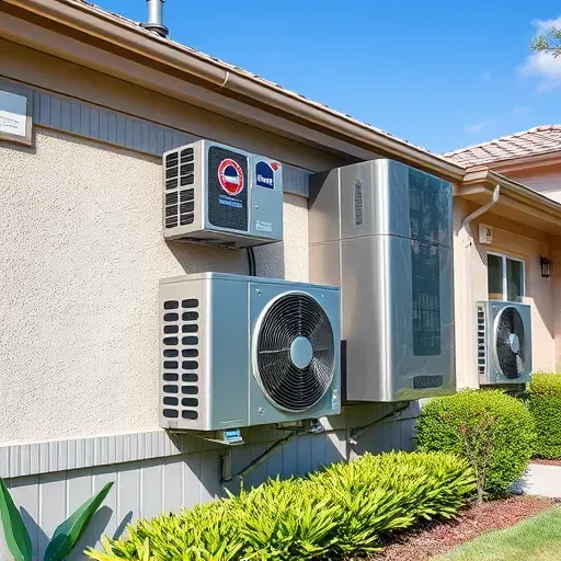 New HVAC system installed on a clean exterior wall, featuring modern air conditioning units in Richland Hills, TX.