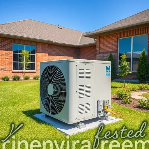 Repaired air conditioning unit installed outdoors in Willow Park, TX, surrounded by a lush yard and modern home.