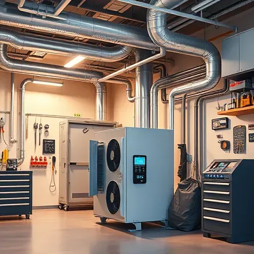 Completed HVAC installation in Springtown TX features sleek ducts, polished unit, and organized mechanical room.