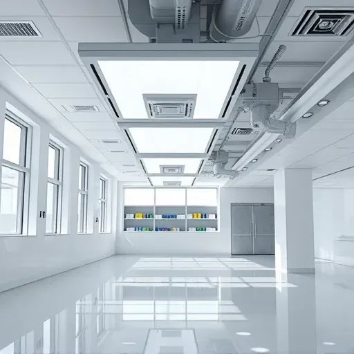 Completed UV light installation in Fort Worth TX showroom with sleek fixtures on clean modern ceilings