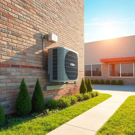 Finished HVAC repair on a shiny new unit outside a neat residential home in Fort Worth, TX, with lush landscaping.