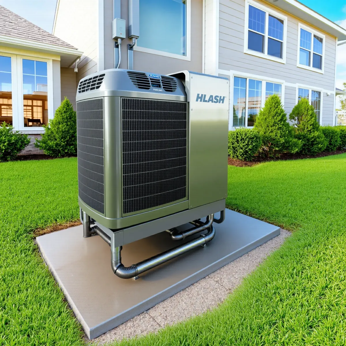 Professionally maintained, energy-efficient central AC unit installed outdoors at a modern Weatherford, TX home.