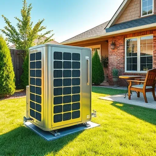 Well-maintained AC unit on a modern Fort Worth home exterior, surrounded by greenery and clear, natural lighting.