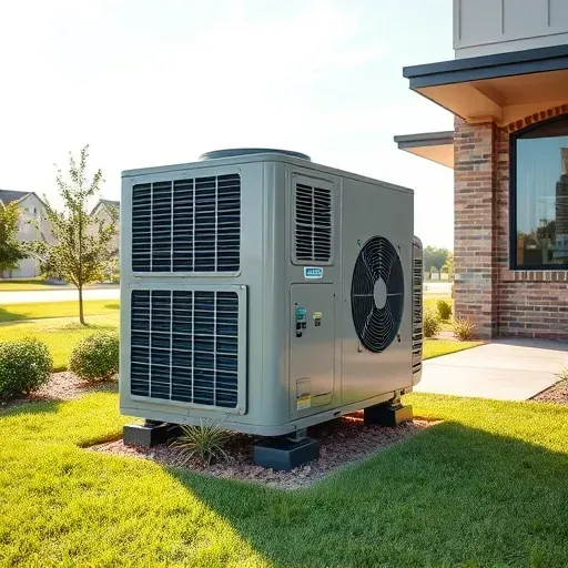 Repaired outdoor air conditioning unit on a landscaped building in Westworth Village TX highlighting quality HVAC service