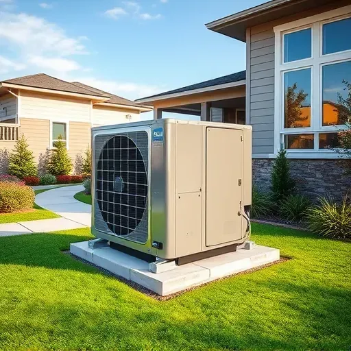 Perfectly installed high-efficiency HVAC system in a Willow Park backyard with landscaped greenery and suburban charm.