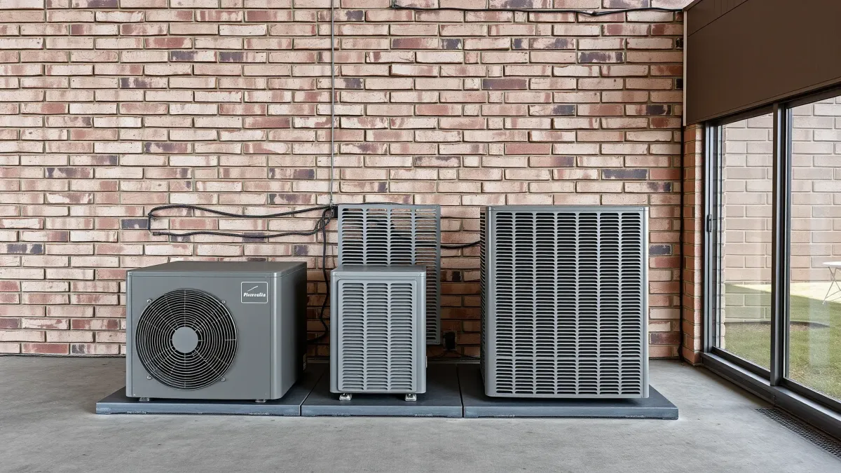 Modern HVAC system installed on a clean exterior wall in Hickory Creek, TX, with lush lawns and clear blue skies.