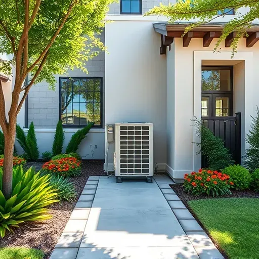 Completed HVAC installation in Westworth Village TX, showcasing modern home design with vibrant landscaping and sunlight.