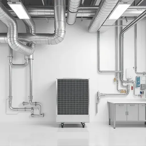 Completed HVAC installation in Argyle TX featuring modern ductwork, organized tools, and professional craftsmanship.