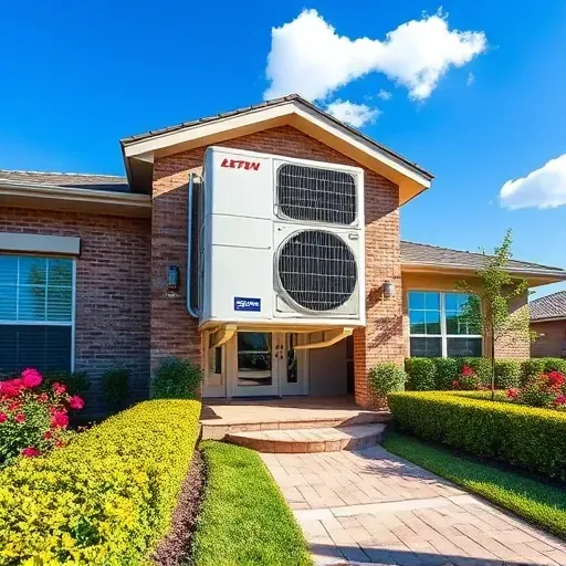 Modern HVAC installation in Lake Worth TX featuring sleek air conditioning unit and attractive landscaping.