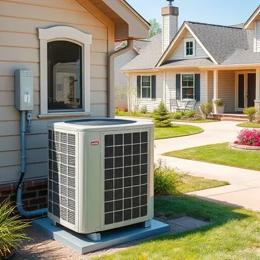 Modern HVAC outdoor unit beside a charming home in Corinth, TX, showcasing quality and reliable cooling system in a suburban setting.