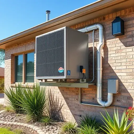 Modern HVAC installation in Willow Park TX, featuring a sleek unit on a well-maintained home with vibrant landscaping.