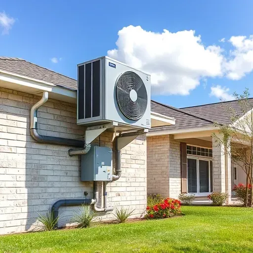 Modern HVAC installation in Watauga TX features sleek air conditioning unit, organized ductwork, and pristine home exterior.