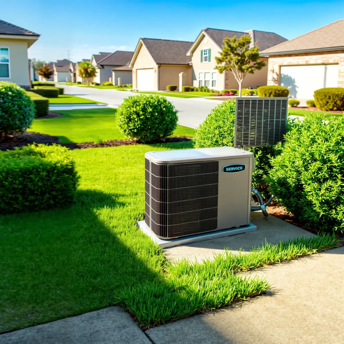 Modern commercial building in Lake Worth, TX with a sleek, maintained outdoor HVAC unit, glass windows, and landscaped sidewalk.