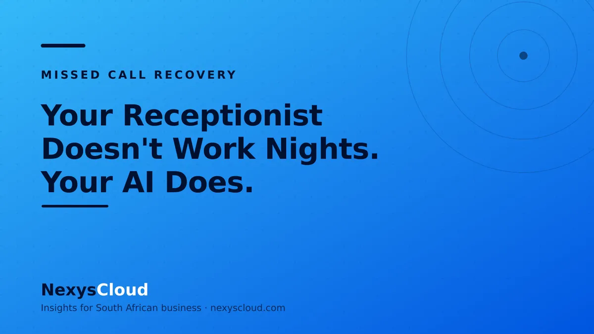 A smartphone on a desk at night showing an AI receptionist answering a call