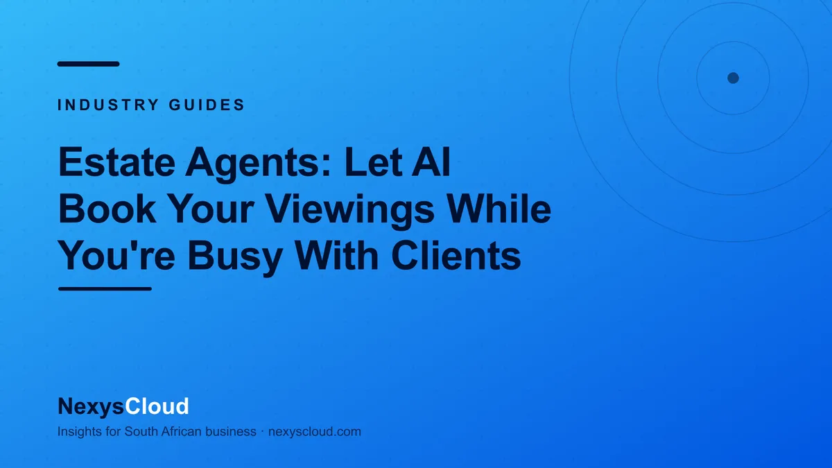 Estate agent on the phone with a client while NexysReceptionist books a property viewing in the background
