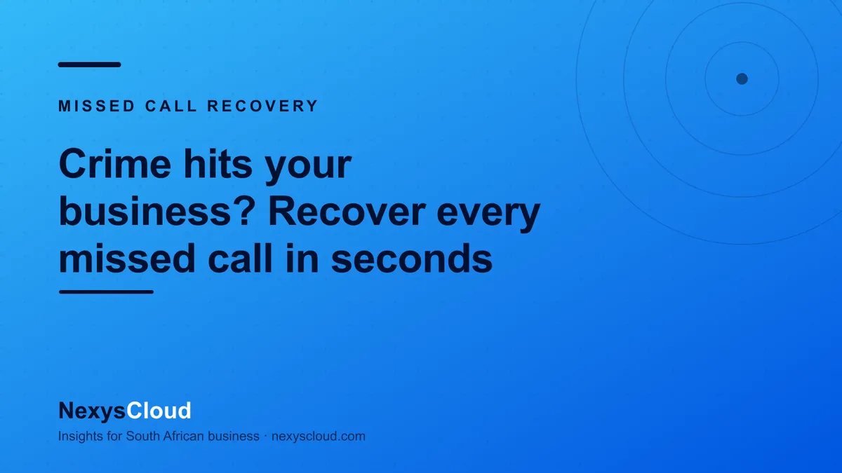 South African business owner checking missed call recovery messages on a smartphone after a disruption
