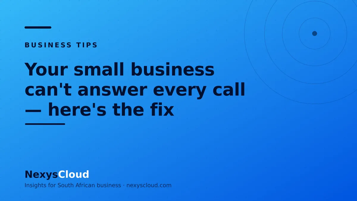 A small business owner on a busy phone while a customer waits, with a laptop showing a call log