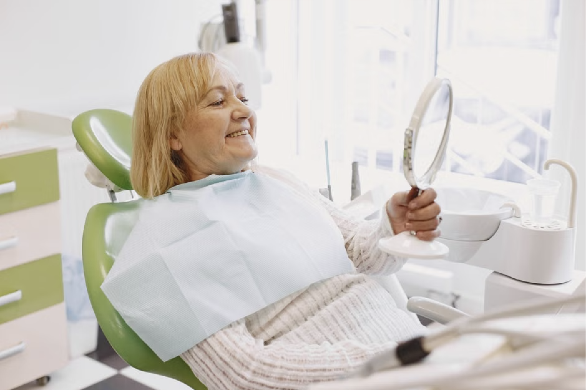 flexible partial dentures patient smiling