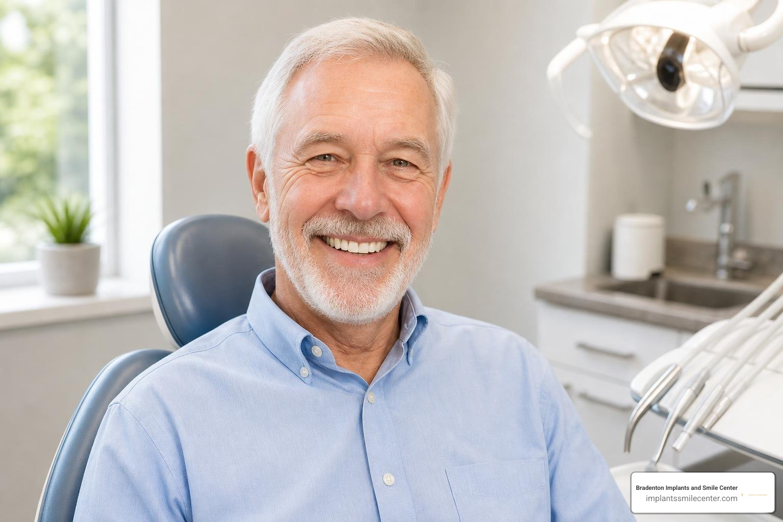 happy senior smiling with healthy teeth