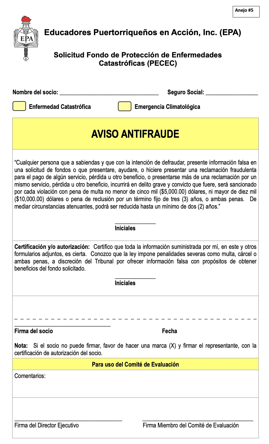 Formularios PECEP añejo 5