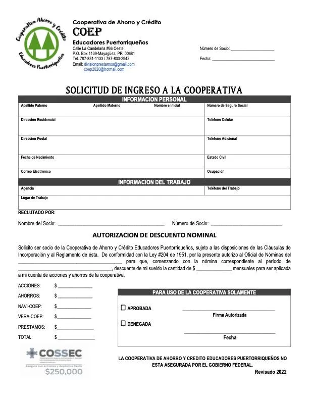 Validación de identidad COEP