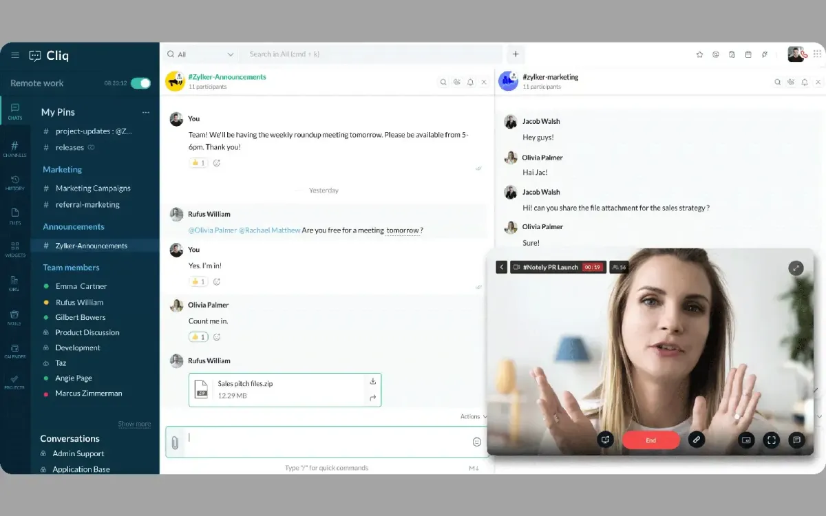 Zoho Cliq Secure Chat & Collaboration Platform