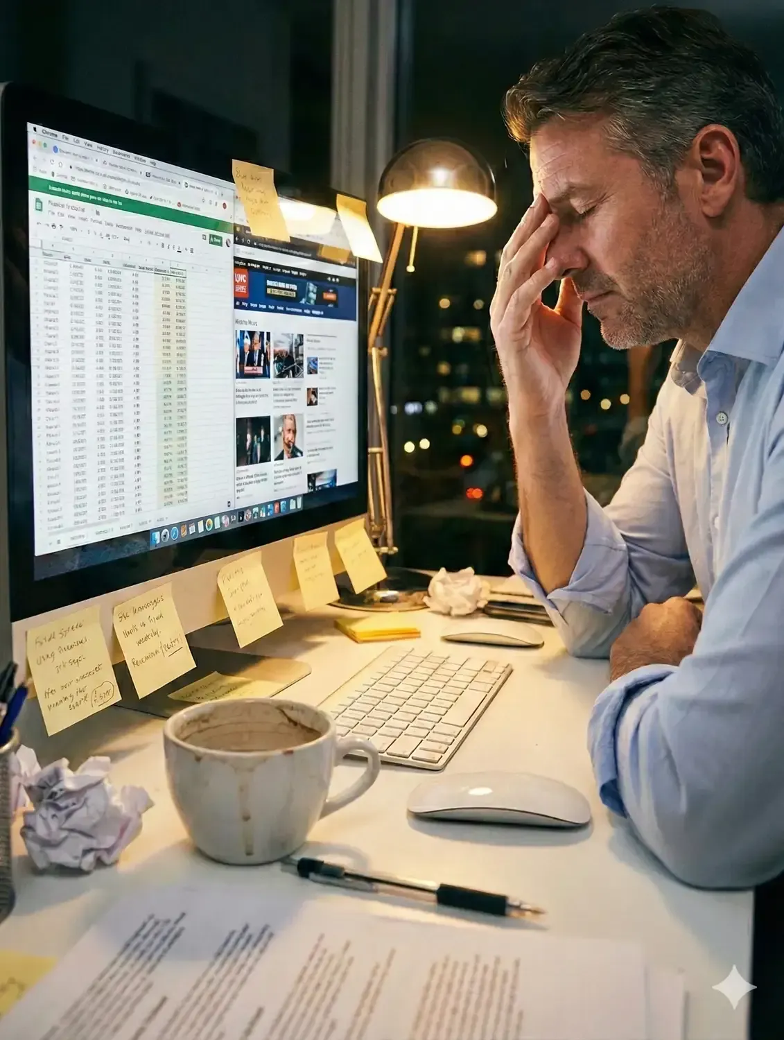 Late night office stress image