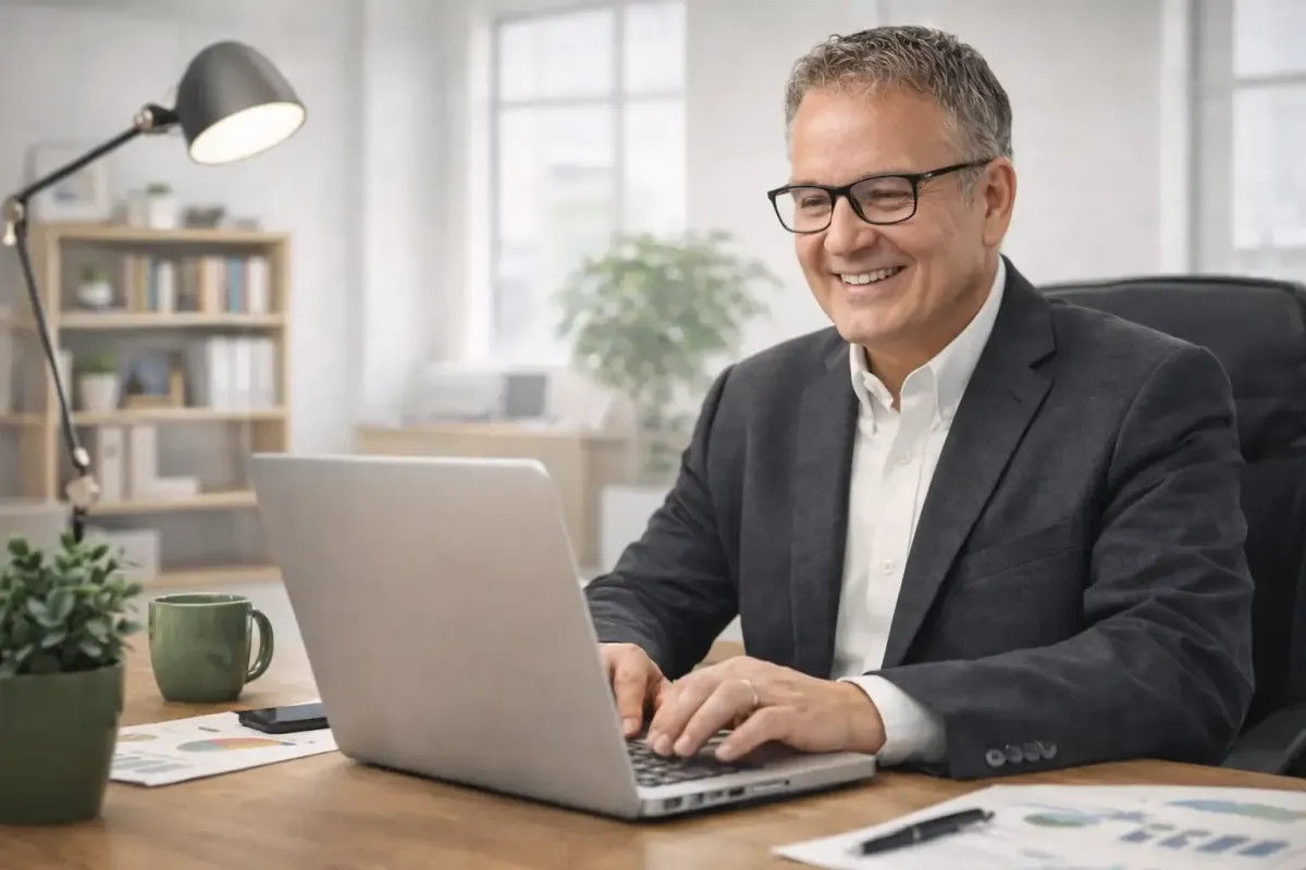 Patrick Muldoon CPA working at office desk image