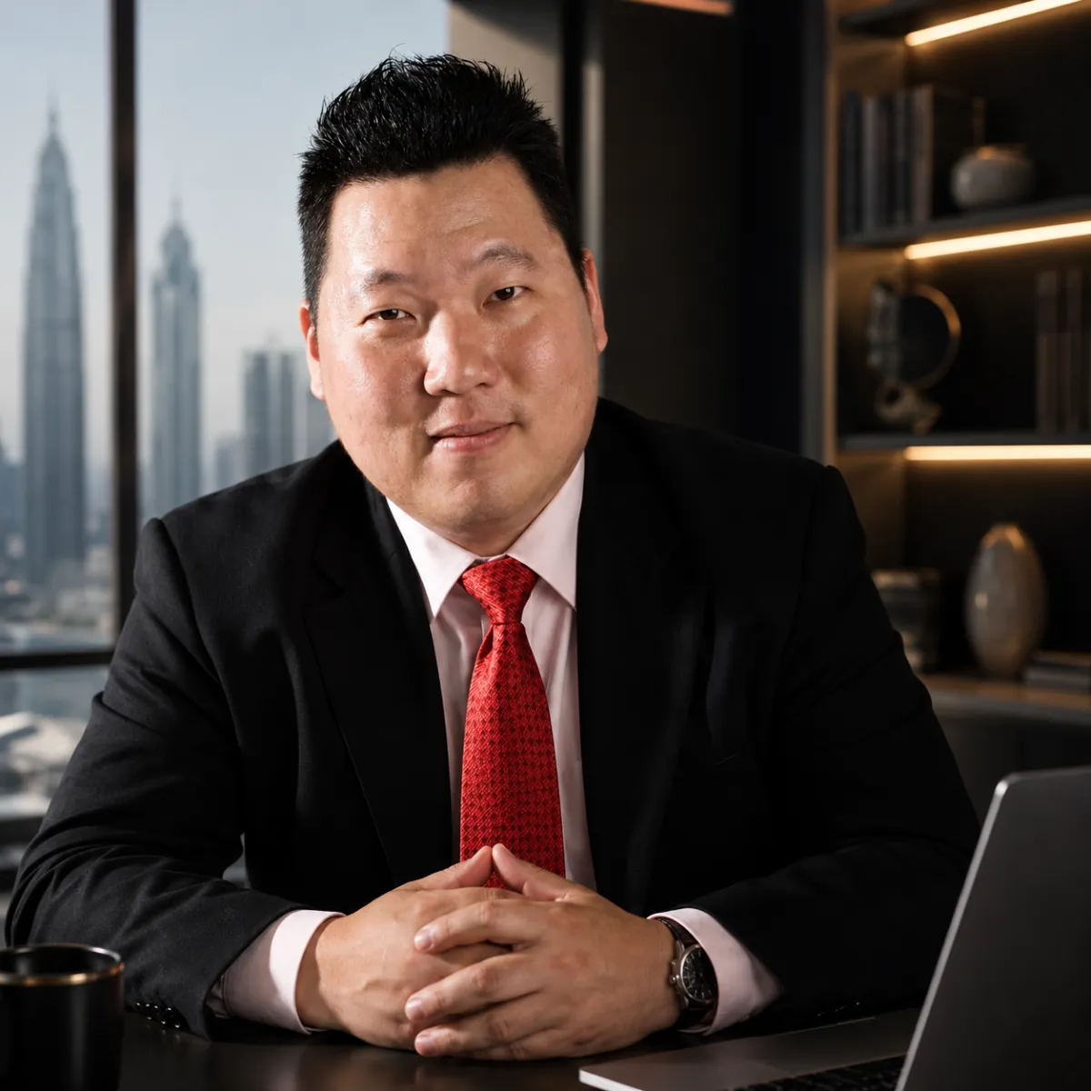 Professional abstract executive placeholder representing Allan Gan