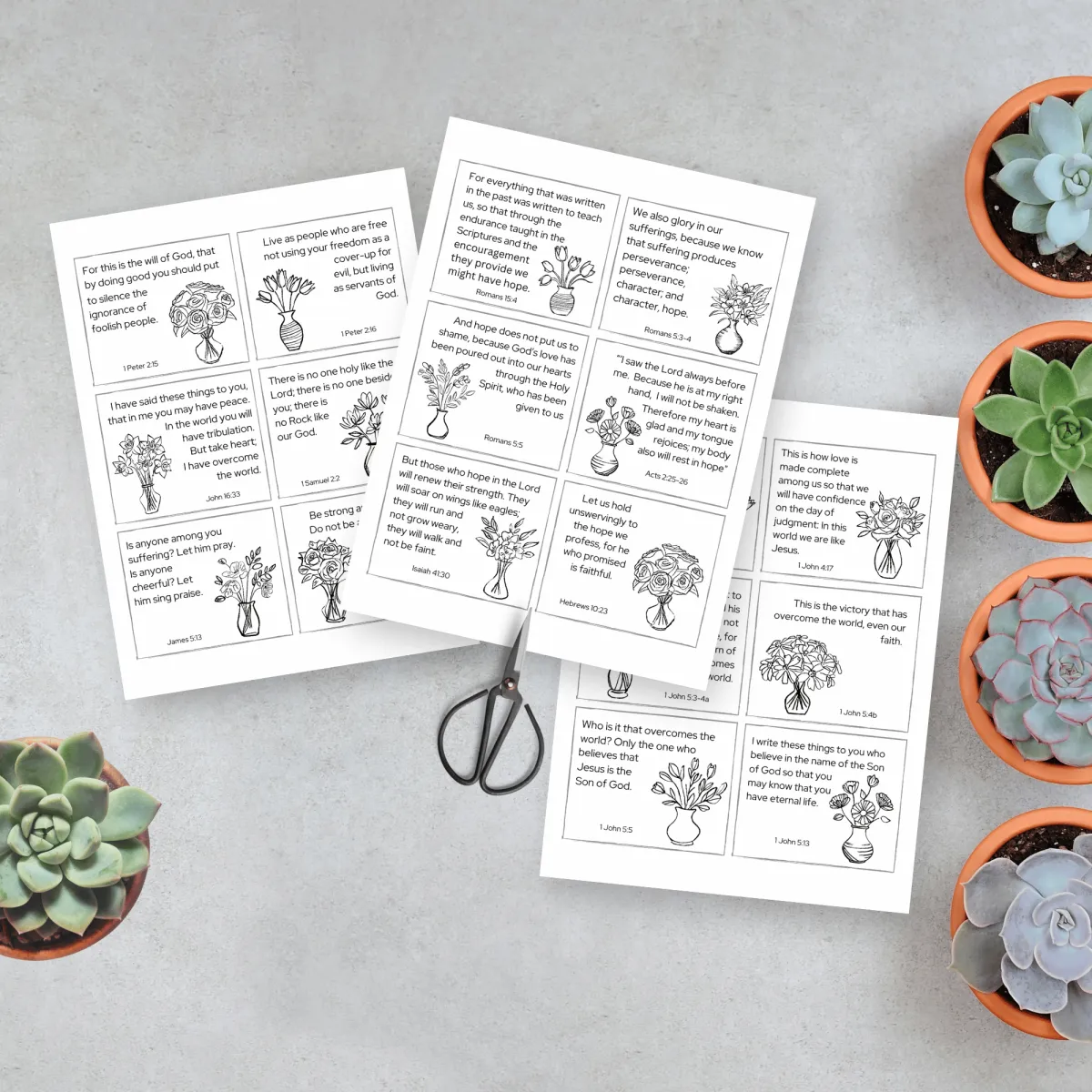 Printable cards with scissors