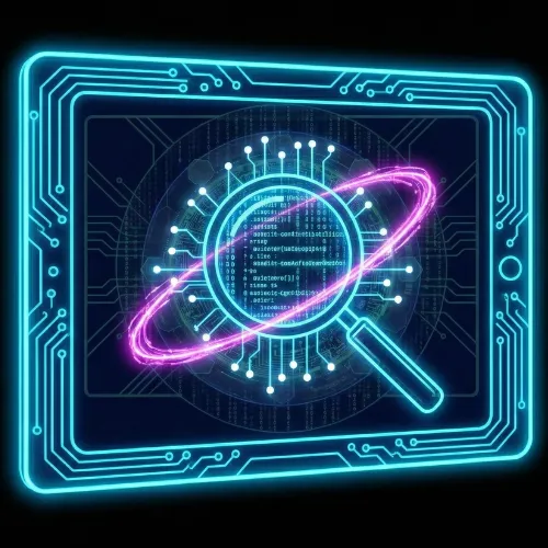 Abstract neon graphic representing CJPC AI strategy and marketing consulting for CPG brands
