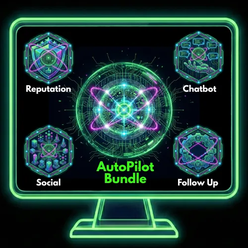 Abstract neon automation graphic representing CJPC AutoPilot done-for-you AI systems.