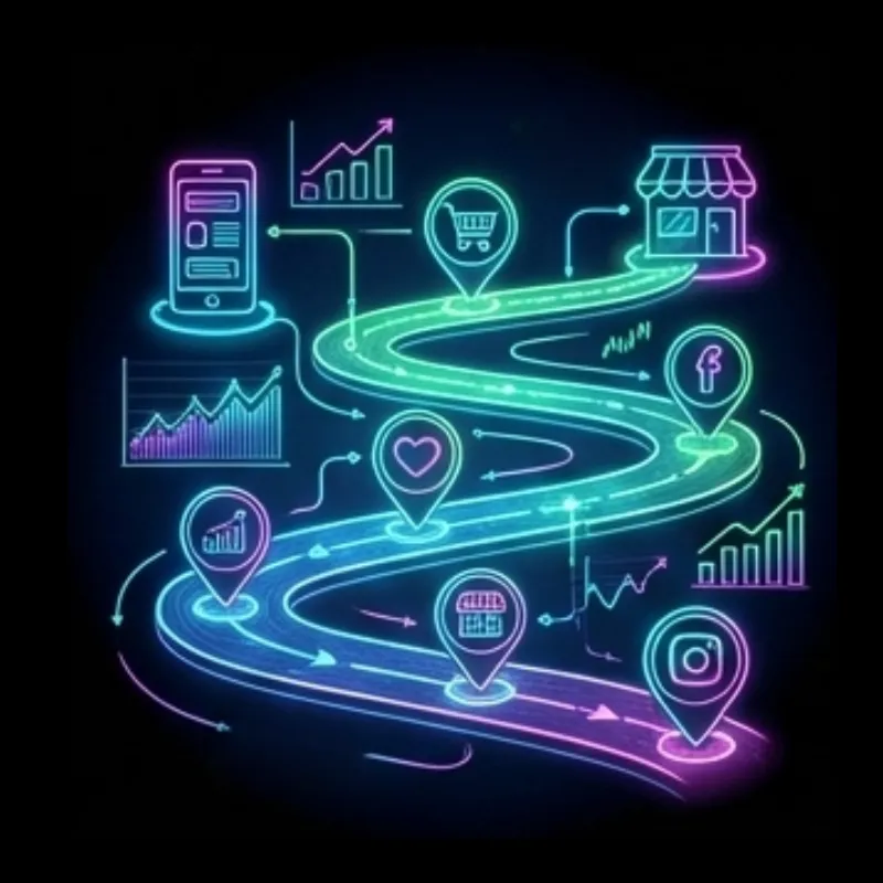 Abstract neon graphic representing CJPC AI strategy and marketing consulting for CPG brands