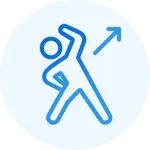 Icon representing Range of Motion exam services provided by Internal Medicine & Family Physicians in Omaha, helping families with trusted local care.