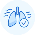 Icon representing healthy lung checks provided by Internal Medicine & Family Physicians in Omaha, helping families with trusted local care.