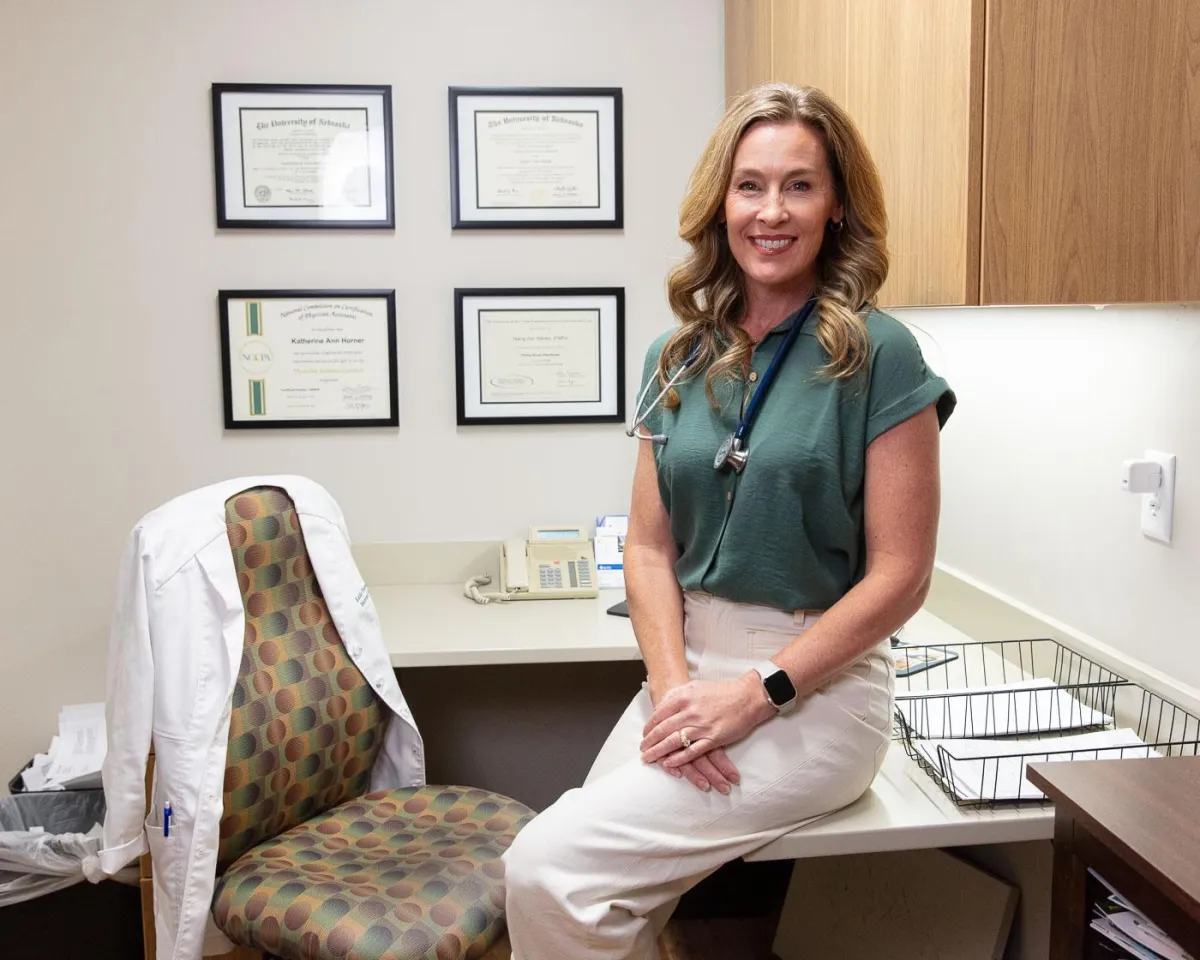 Katie Horner, PA-C at Internal Medicine Physicians Omaha in her office.