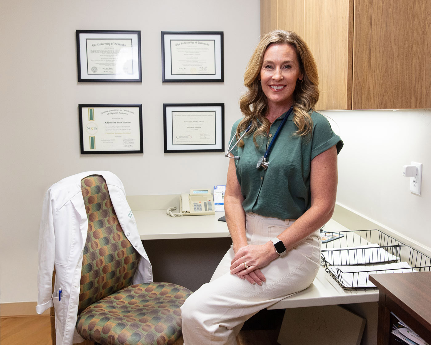 Katie Horner, PA-C at Internal Medicine Physicians Omaha in her office.