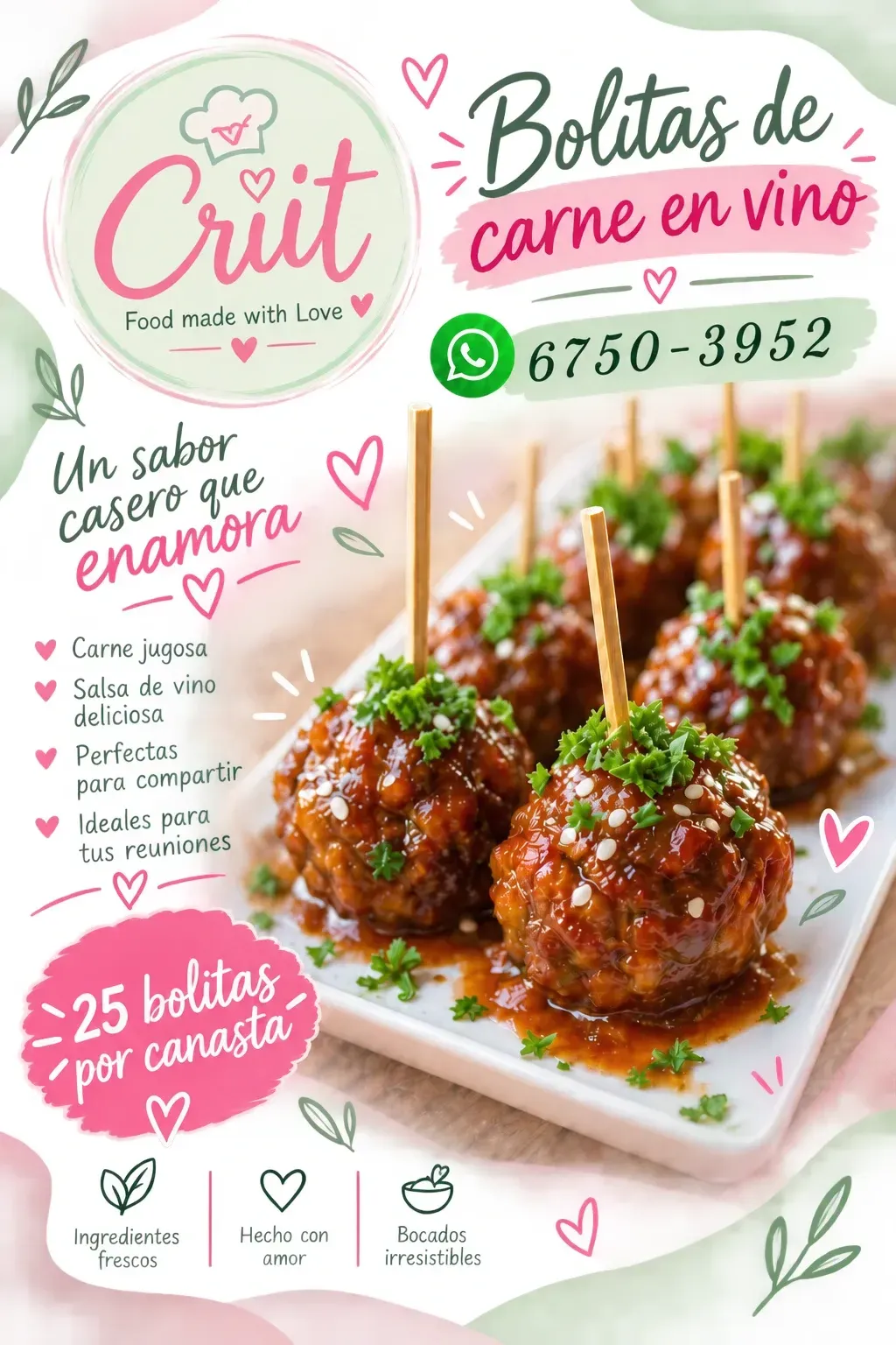 Bolitas de carne en vino