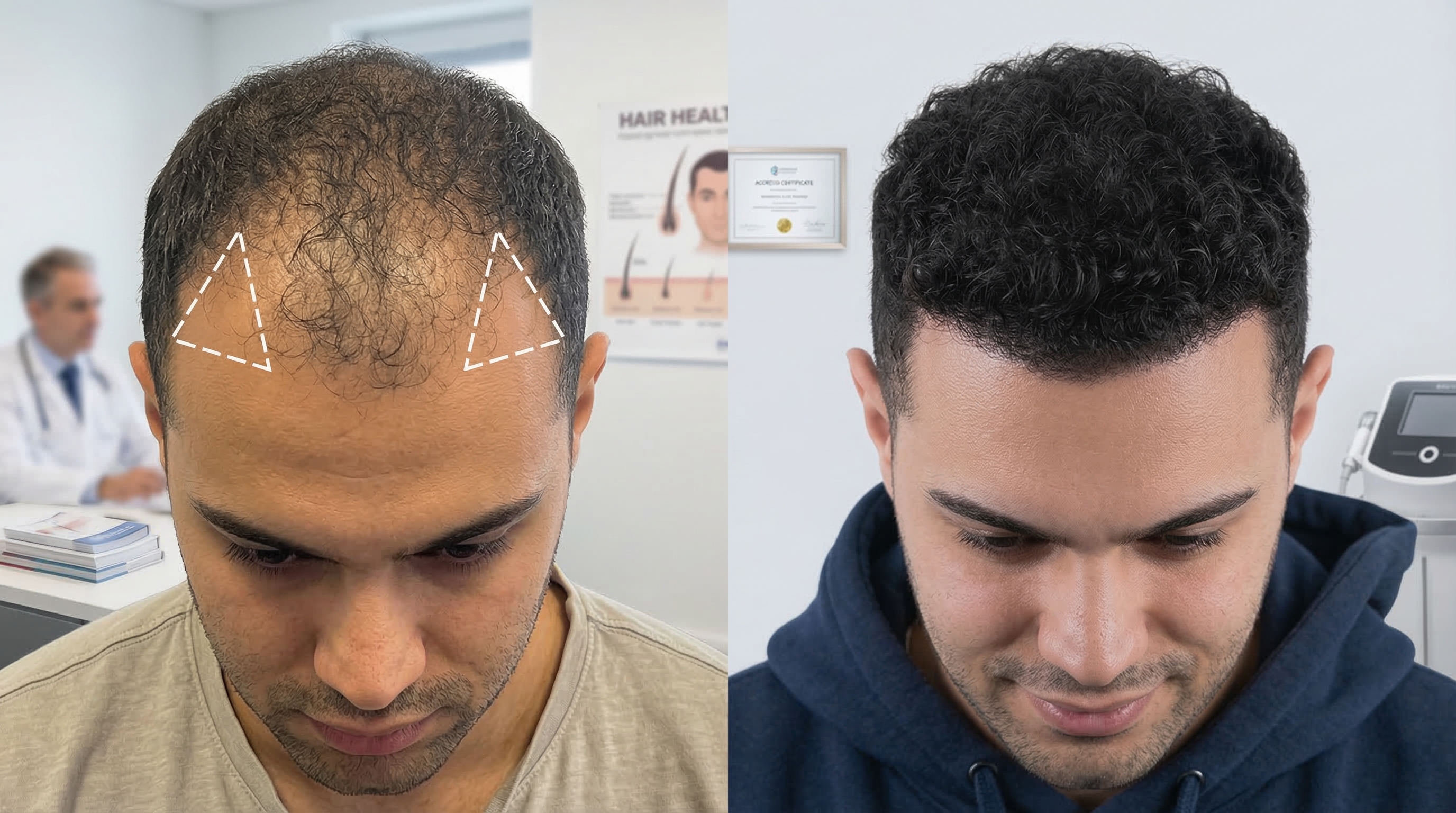 Best temple hair transplant treatment for receding hairline with natural density results in India clinic