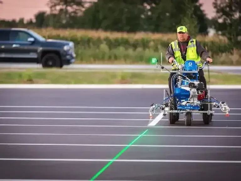 Pedestrian walkway industrial striping