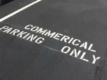 Retail plaza parking lot striping Fine Strips