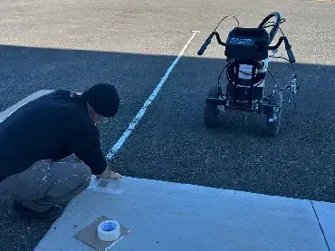 high visibility parking lot striping