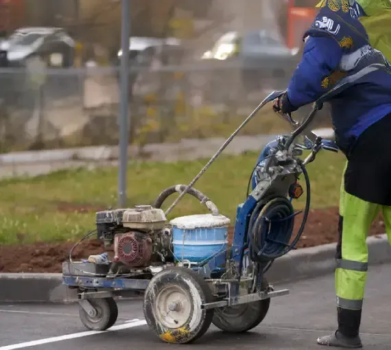 ADA parking lot striping Belmont