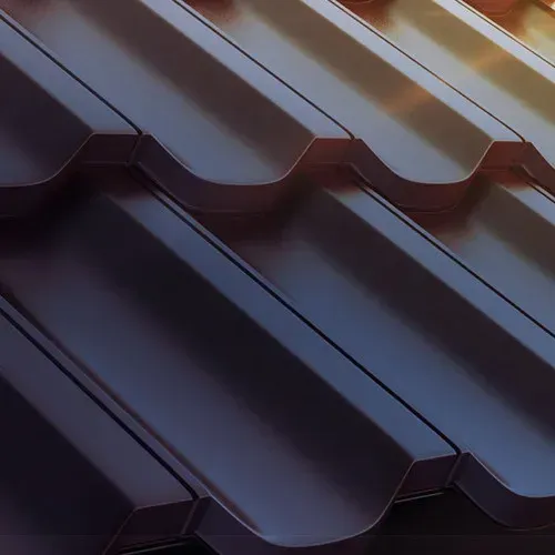 the roof of a building with a tiled roof