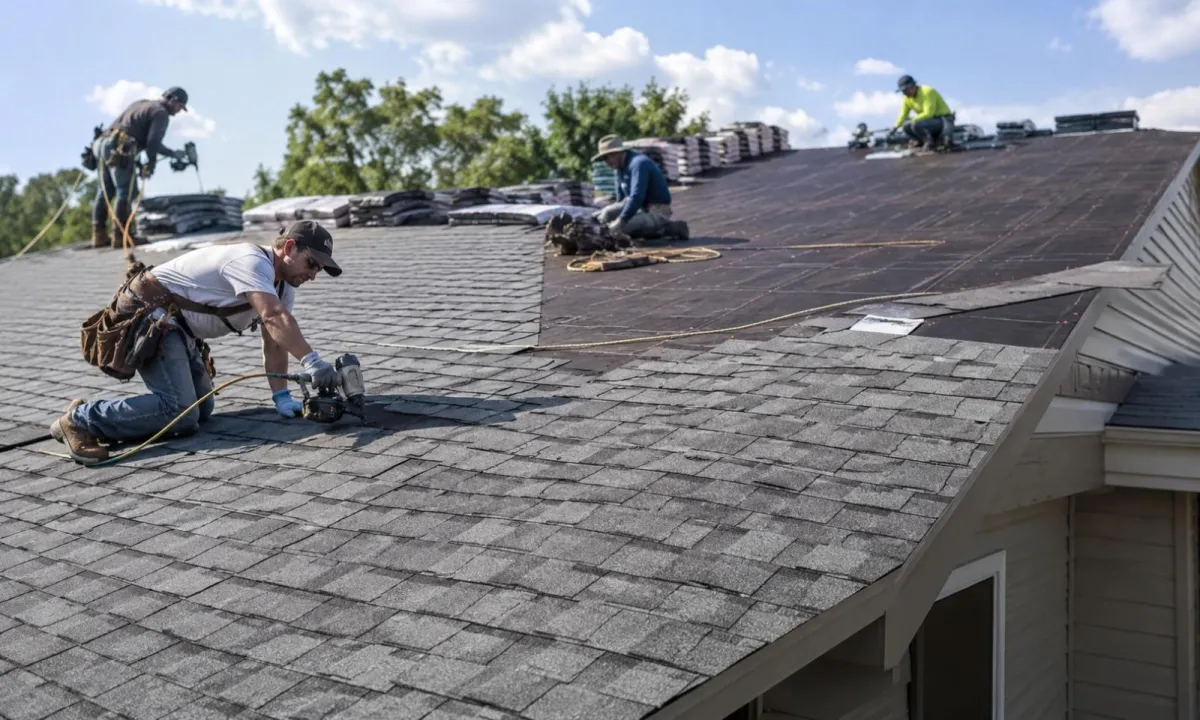 Roof installation process for a Rochester Hills home