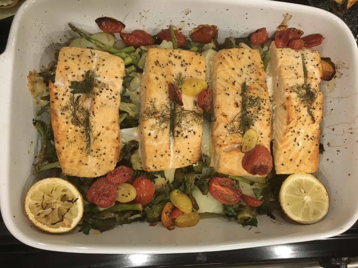 Salmon Tray Bake 
